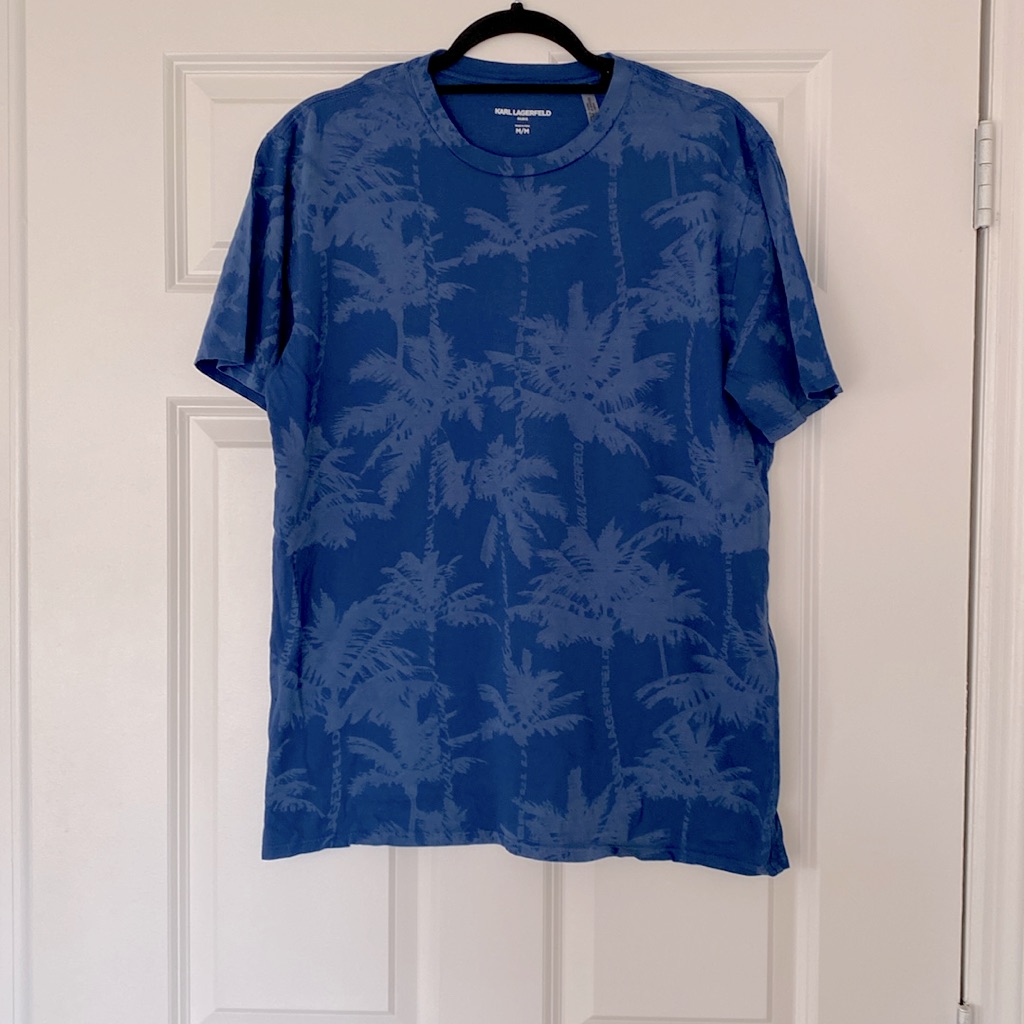 Karl Lagerfeld Paris Blue Printed TShirt Unisex Karl Lagerfeld Paris Blue Printed TShirt Unisex